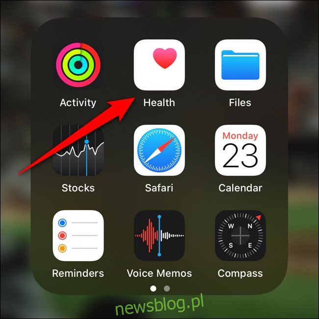 Apple iPhone Wybierz aplikację Zdrowie