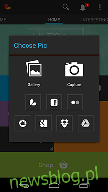 Aplikacja aparatu - PicsArt