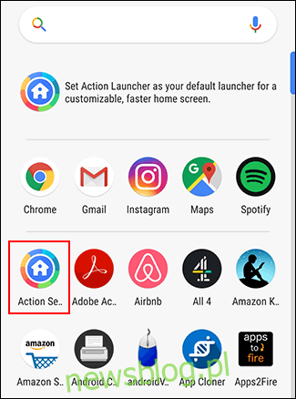 Użytkownicy programu Action Launcher mogą uzyskać dostęp do menu Action Settings poprzez szufladę aplikacji