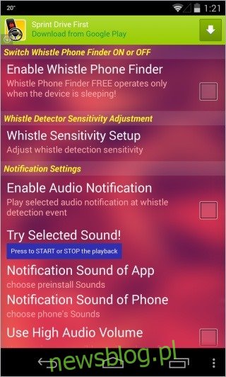 Whistle Phone Finder_Settings