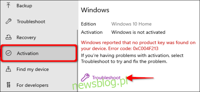 Rozwiązywanie problemów z aktywacją systemu Windows 10