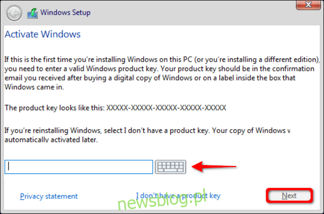 Aktywuj system Windows za pomocą klucza produktu