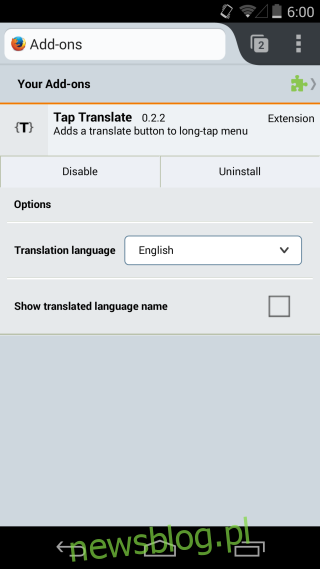 Kliknij Tłumacz język