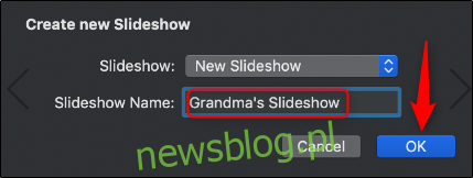 zapisz pokaz slajdów babci na komputerze Mac