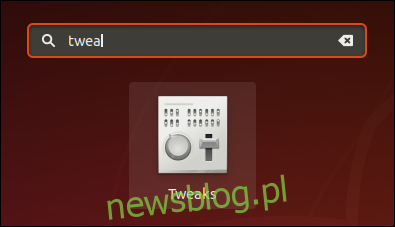 Ikona Tweaks w Ubuntu 18.04