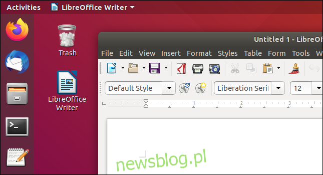 Działający skrót do LibreOffice Writer na pulpicie.