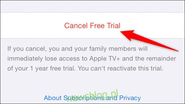 Apple iPhone App Store Stuknij Anuluj bezpłatny okres próbny