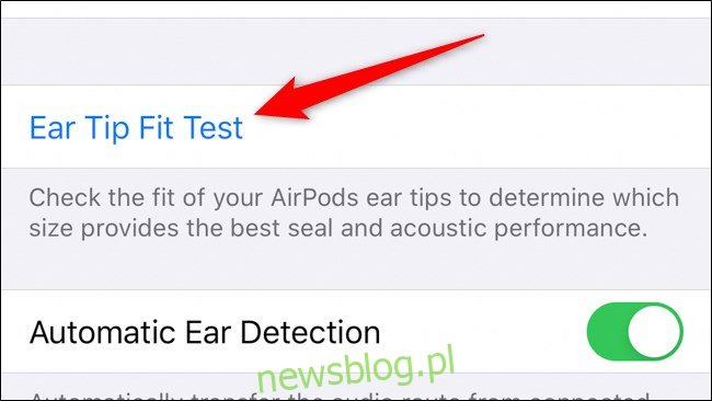 Test dopasowania końcówki dousznej Apple AirPods Pro Select