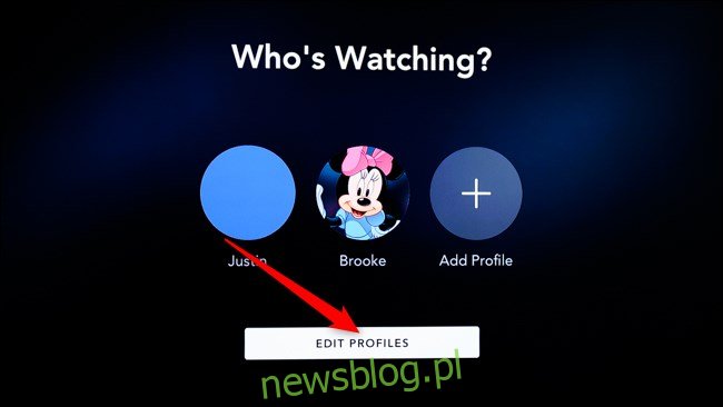Disney + Smart TV Kliknij Edytuj profile