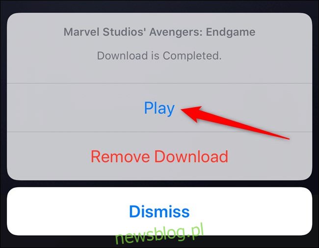 Aplikacja Disney + Wybierz przycisk menu Play