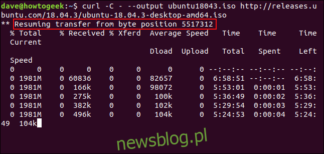 curl -C - --output ubuntu18043.iso http://releases.ubuntu.com/18.04.3/ubuntu-18.04.3-desktop-amd64.iso w oknie terminala