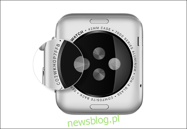 Znajdź numer seryjny zegarka Apple Watch na tylnej obudowie