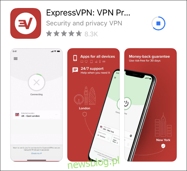 Pobieranie ExpressVPN na iOS