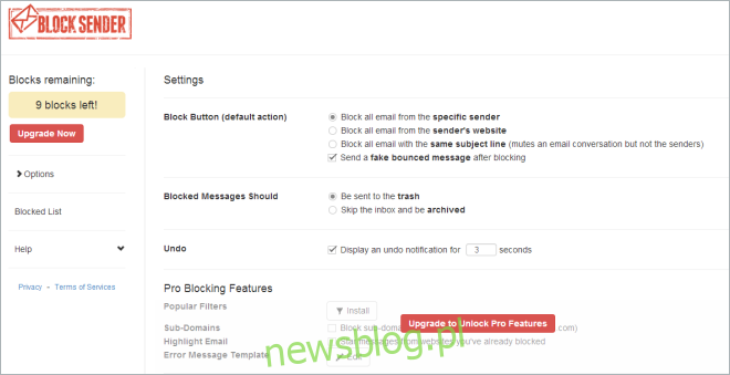 Block Sender_Options