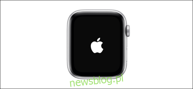 Logo Apple wyświetlane na Apple Watch