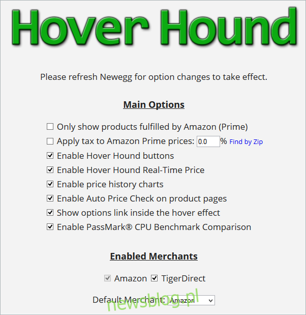 Opcje Hover Hound