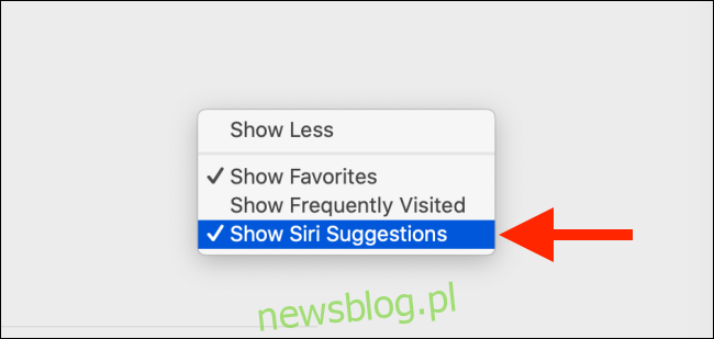Odznacz opcję Pokaż sugestie Siri na komputerze Mac