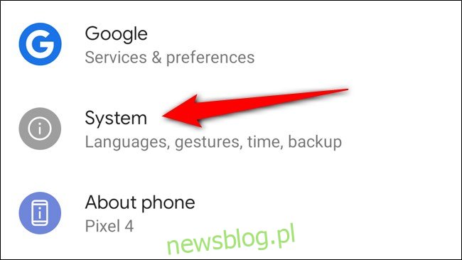 Google Pixel 4 Select System