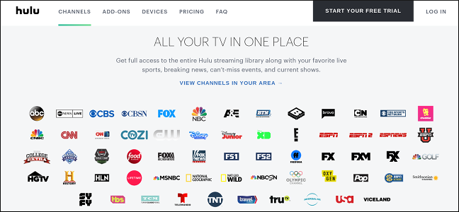 Oferta telewizji na żywo Hulu