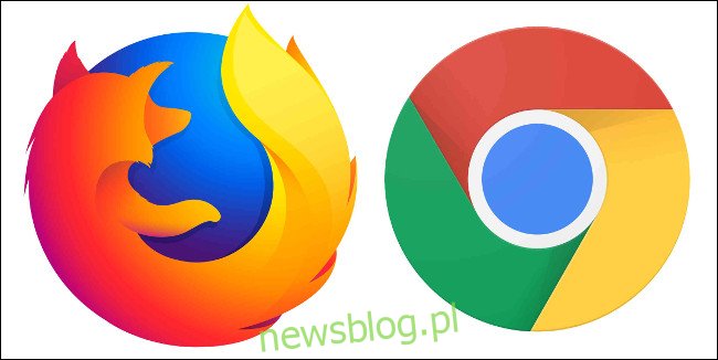 Logo przeglądarek Mozilla Firefox i Google Chrome