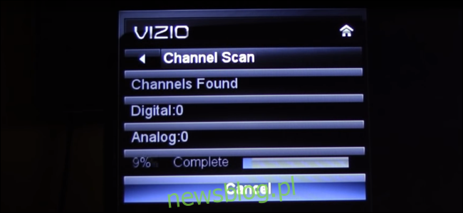 Wyszukiwanie kanałów w telewizorze VIZIO z serii E.