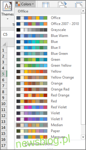 Wybór schematów kolorów