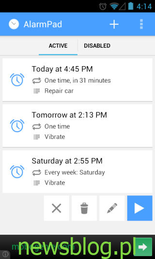 Konfigurowalna, kontekstowa aplikacja budzika na Androida