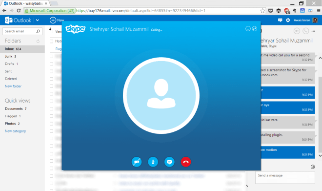 Skype na połączenie z outlook.com