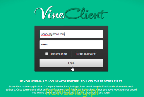 VineClient - Zaloguj się