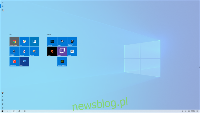 Ekran startowy w trybie tabletu systemu Windows 10