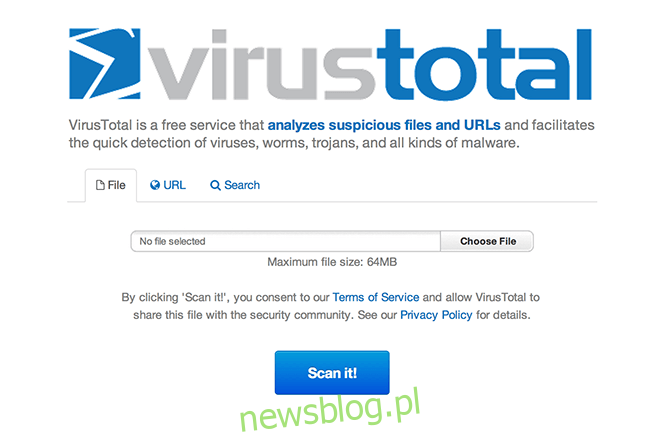 VirusTotal - strona główna