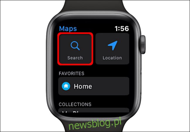 Korzystanie z funkcji wyszukiwania w aplikacji Mapy na Apple Watch