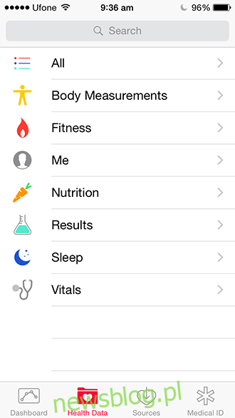 iOS 8 - aplikacja Zdrowie