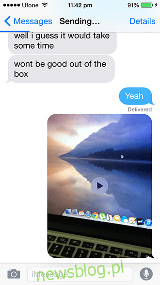 iOS 8 - wiadomość wideo