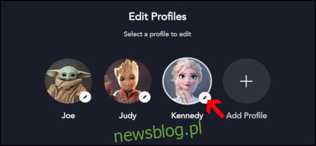 Disney + Edytuj profile