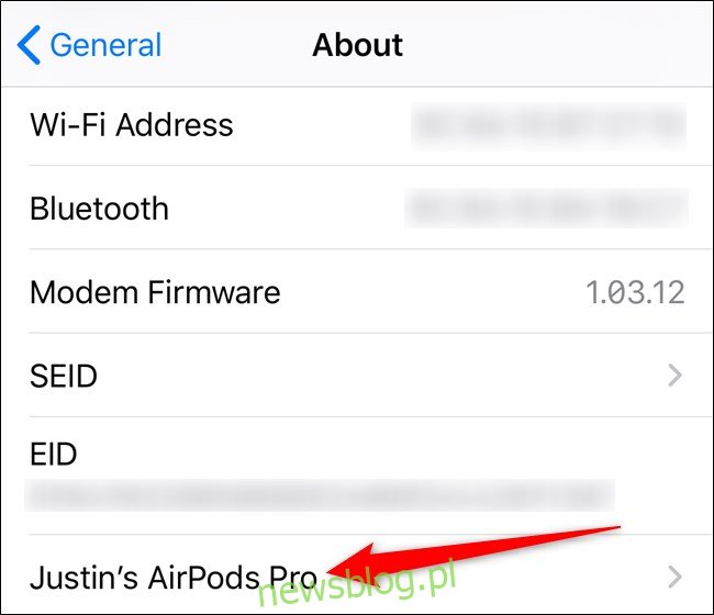 Apple iPhone Wybierz opcję AirPods
