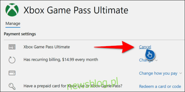 Anuluj konsolę Xbox Game Pass