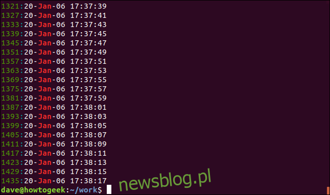 Dane wyjściowe z grep -n jan geek-1.log w oknie terminala