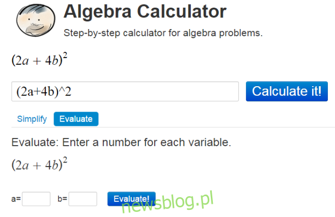 Algebra Calculator_evaluate