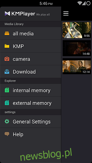 KMPlayer dla Androida 1