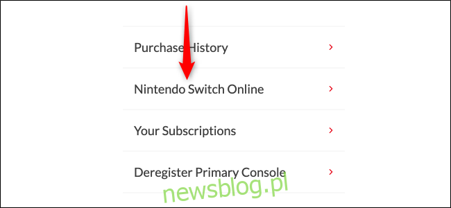 Strona internetowa Nintendo Switch