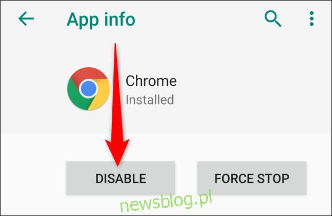 Android Wyłącz Chrome
