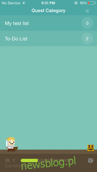 Zamień swoją listę rzeczy do zrobienia w grę i awansuj, gdy coś osiągniesz [iOS]