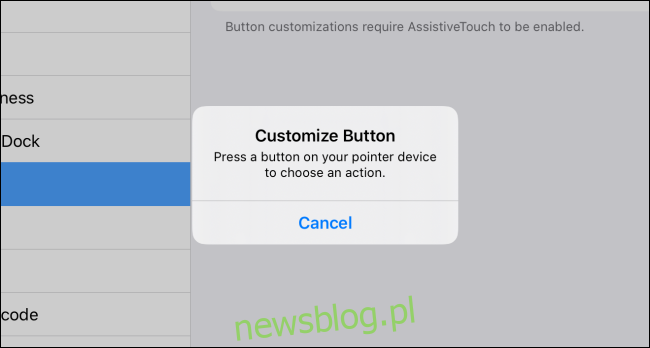Dostosuj wyskakujące okienko przycisku w iPadOS