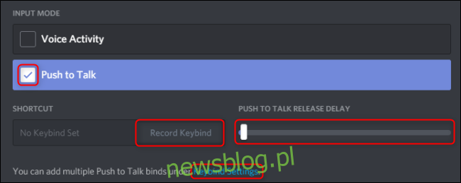 discord push to talk button deafault