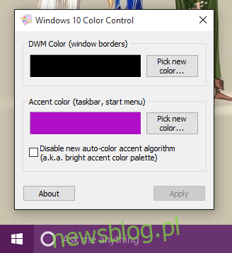 Windows 10 Color Control - acccent-on
