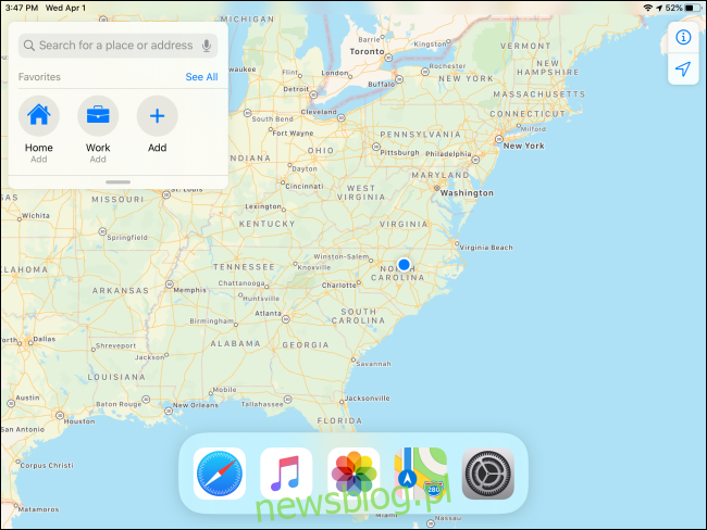 Otwórz Docka na iPadzie, aby rozpocząć Slide Over