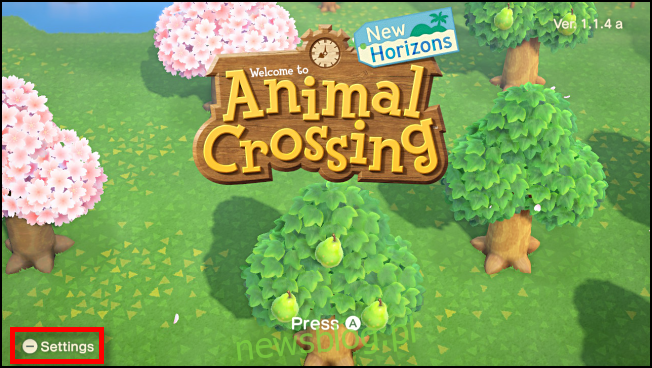 Opcje uruchamiania z ekranu tytułowego w Animal Crossing: New Horizons