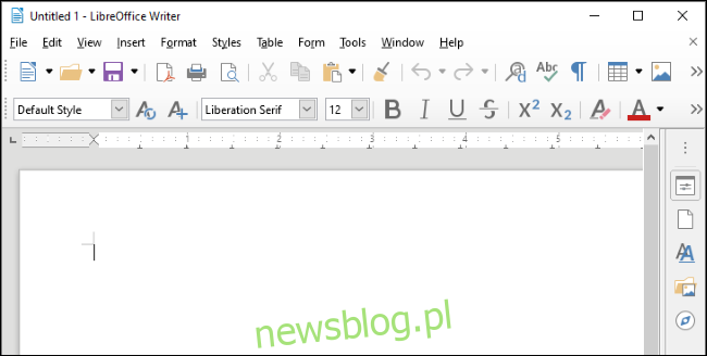 LibreOffice Writer w systemie Windows 10