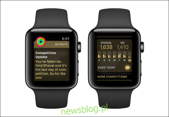 Apple Watch pokazuje aktualizacje dotyczące zawodów